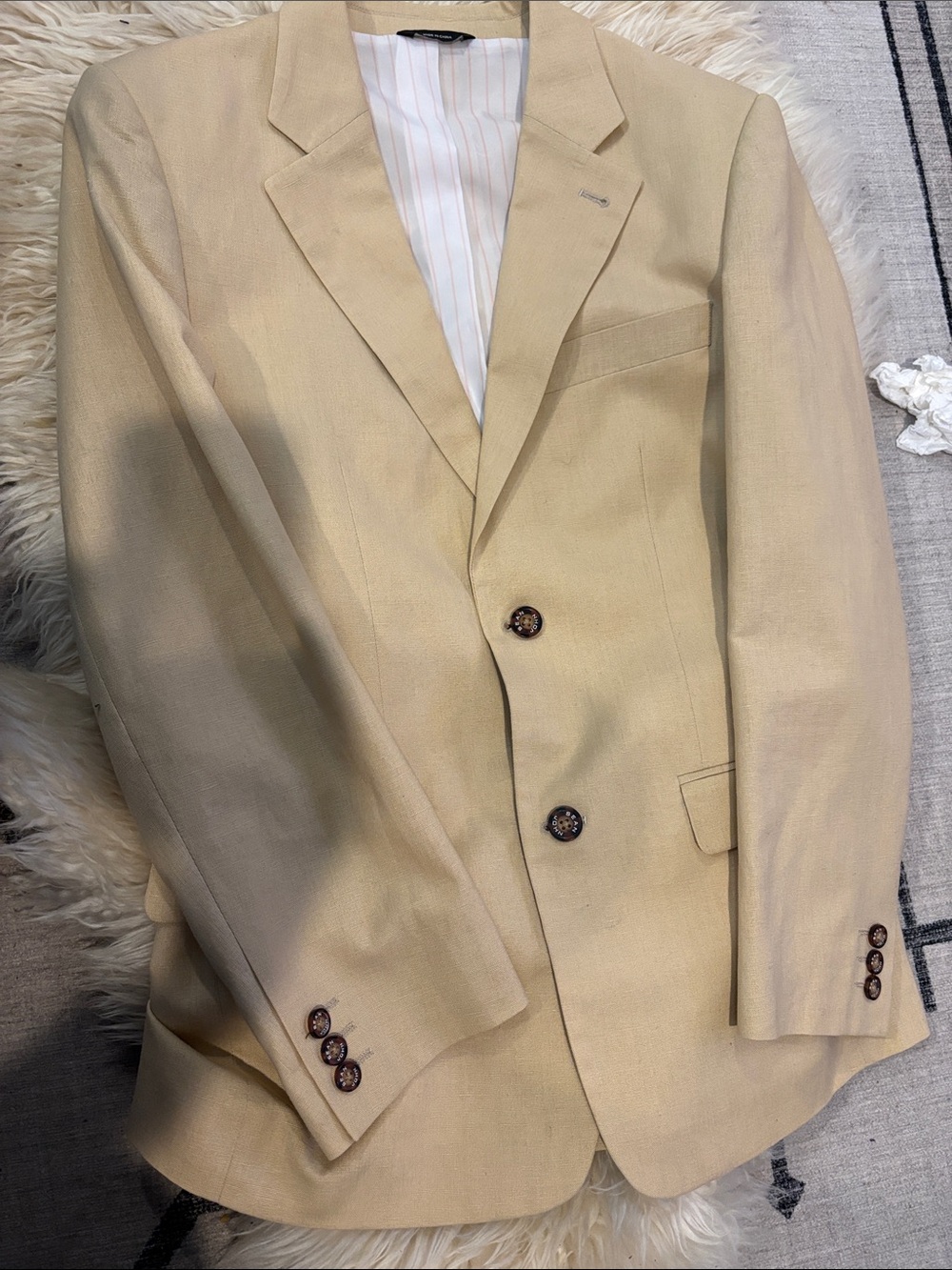 Boy’s Beige Linen Blend Blazer
